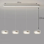 Modern Glass Ring Pendant Light in Iron