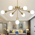 DecorBites™ 8-Head Nordic Ceiling Chandelier in Black White Gold for Modern Home Decor