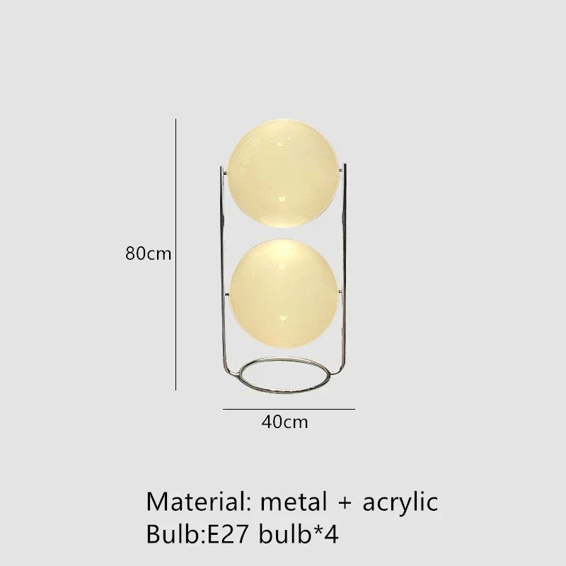 مصباح أرضي LED DecorBites™ من المعدن الكرومي لغرفة المعيشة مع كرة أكريليك بيضاء