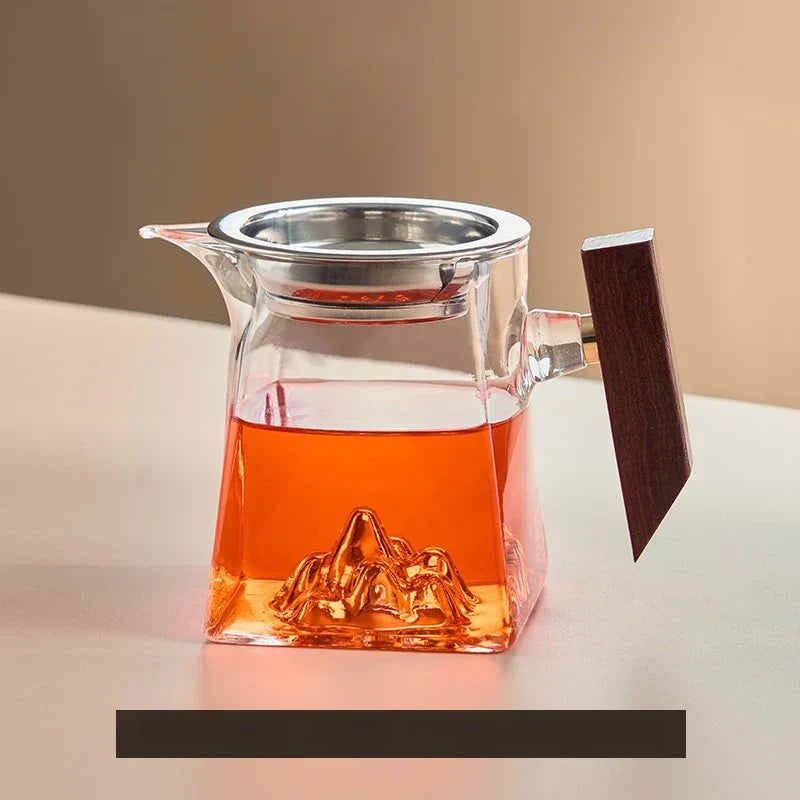 طقم كوب شاي زجاجي كونغ فو من DecorBites™ بمقبض وفلتر، 350 مل