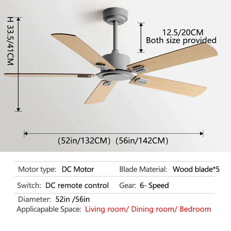 DecorBites™ 56-Inch Black Industrial Style Ceiling Fan with Remote Control for Indoor Use