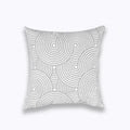 DecorBites™ Geometric Embroidered Cushion Cover Light Grey Cotton 45x45cm