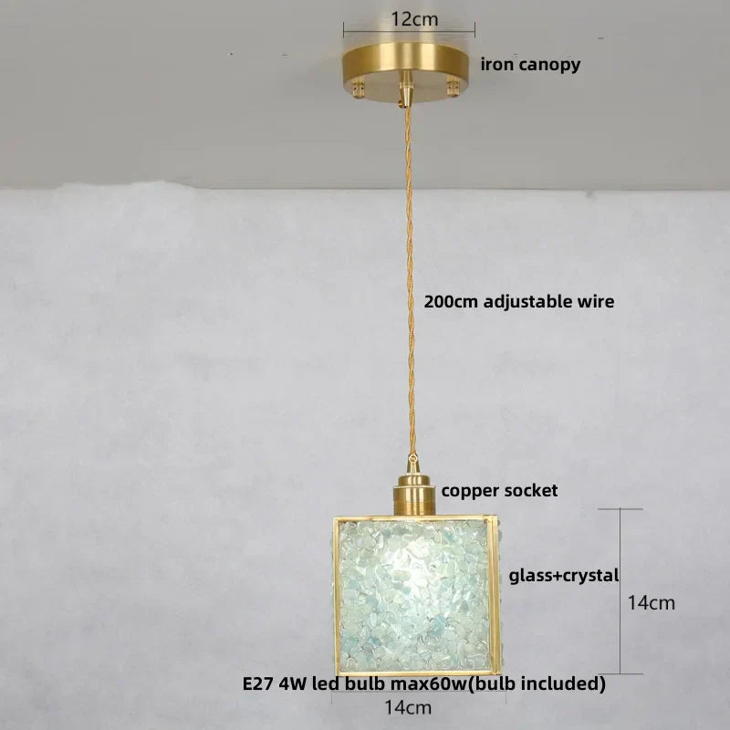 DecorBites™ Crystal Glass LED Pendant Light Fixture, Adjustable Height, Modern Luxury Design