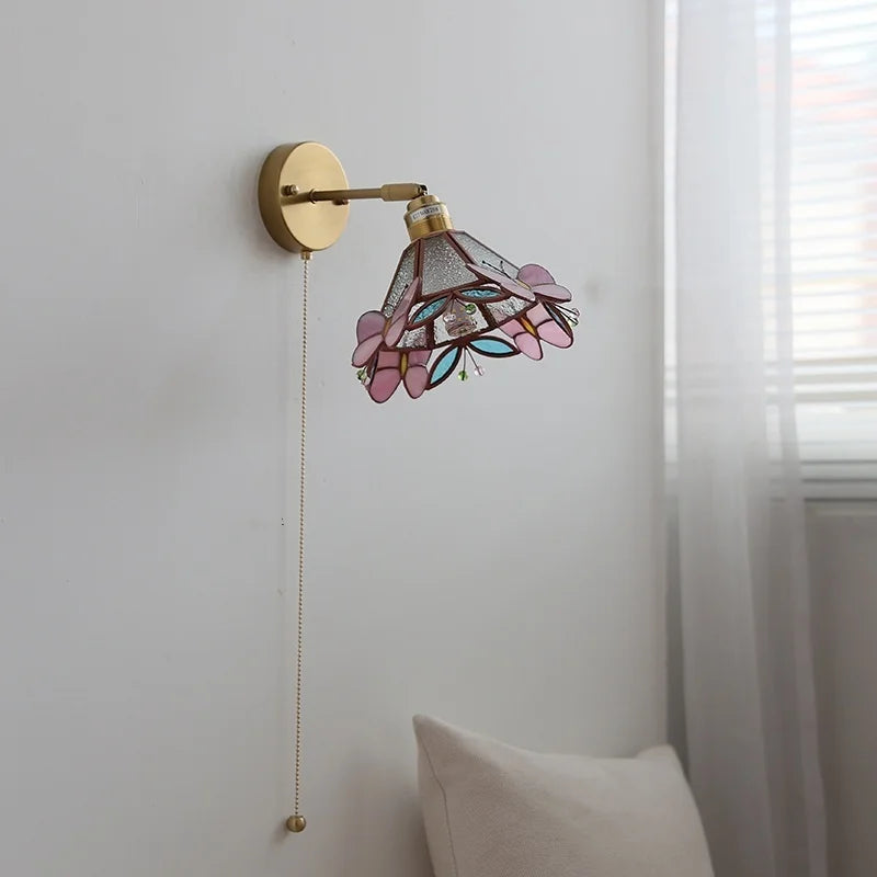 DecorBites™ Butterfly Glass Wall Light: Up Down Rotate LED Fixture for Bedroom Living Room