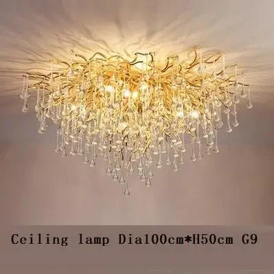 ثريا DecorBites™ Crystal Branch لغرفة المعيشة وغرفة النوم، مصباح قلادة LED