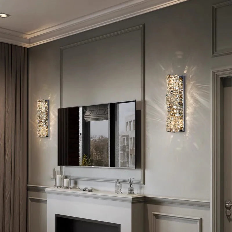 DecorBites™ Crystal Wall Sconce: High-Quality LED Wall Lamp for Bedroom, Living Room Decor