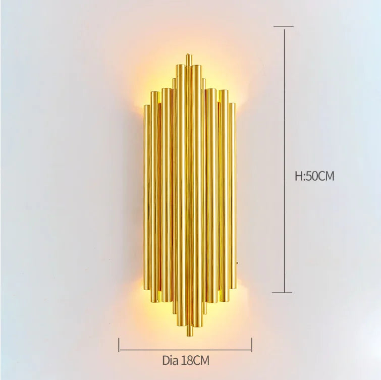 DecorBites™ Crystal Wall Lamp: Elegant Golden LED Sconce for Bedroom, Living Room & Bathroom