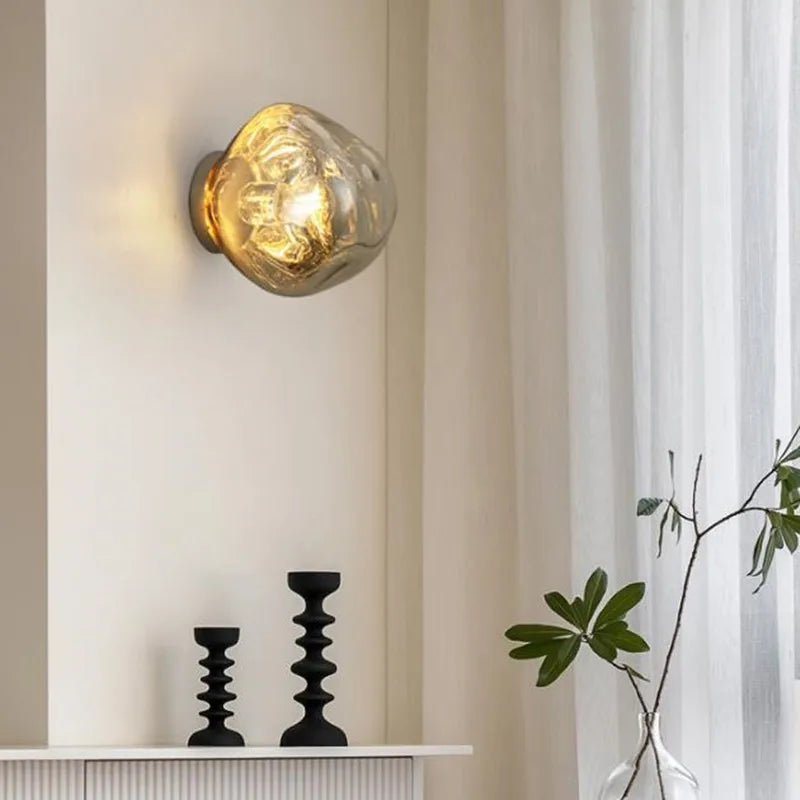 DecorBites™ مصباح حائط زجاجي Lava: تصميم إسكندنافي لديكور المنزل، غرفة المعيشة، غرفة النوم