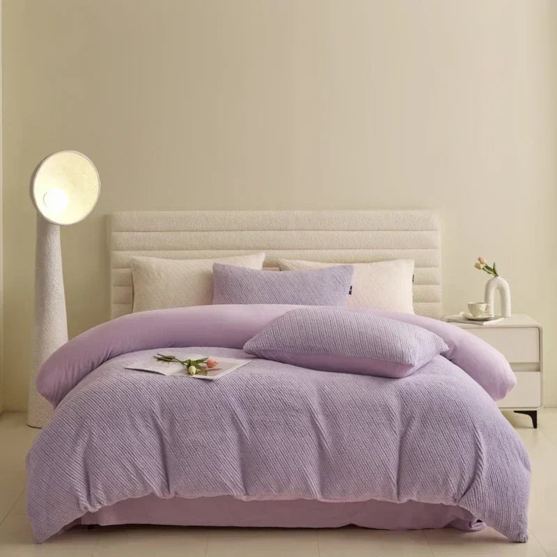 DecorBites™ 2024 Winter Fleece Bedding Set King Queen Twin Double Duvet Cover Kit