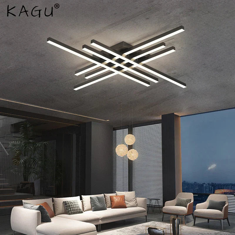 ثريات DecorBites™ الذهبية والسوداء من الألومنيوم بتقنية LED لغرفة النوم وغرفة الطعام والإضاءة في غرفة المعيشة