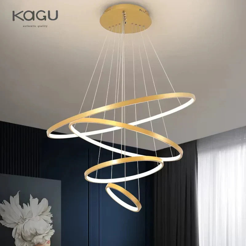 DecorBites™ ثريا سقف دائرية معلقة بإضاءة LED للمنزل العصري إضاءة داخلية