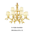 DecorBites™ ثريا نحاسية ذهبية مع أغطية قماشية وإضاءة LED