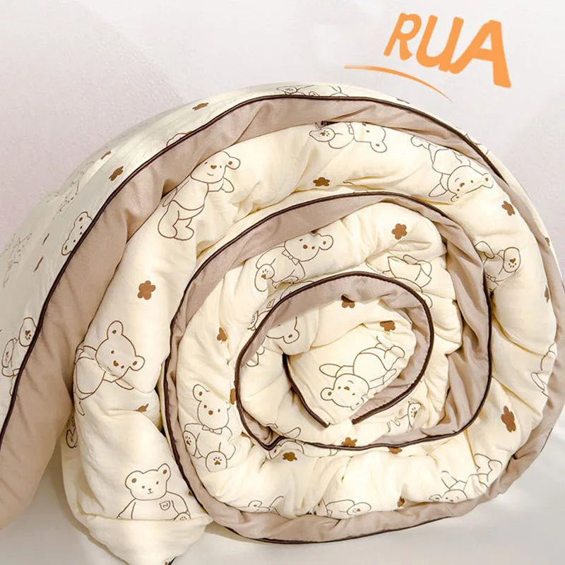 DecorBites™ Double Layered Soya Fibre Filling Quilt: Soft, Breathable, Grade A Maternal and Child Comforter