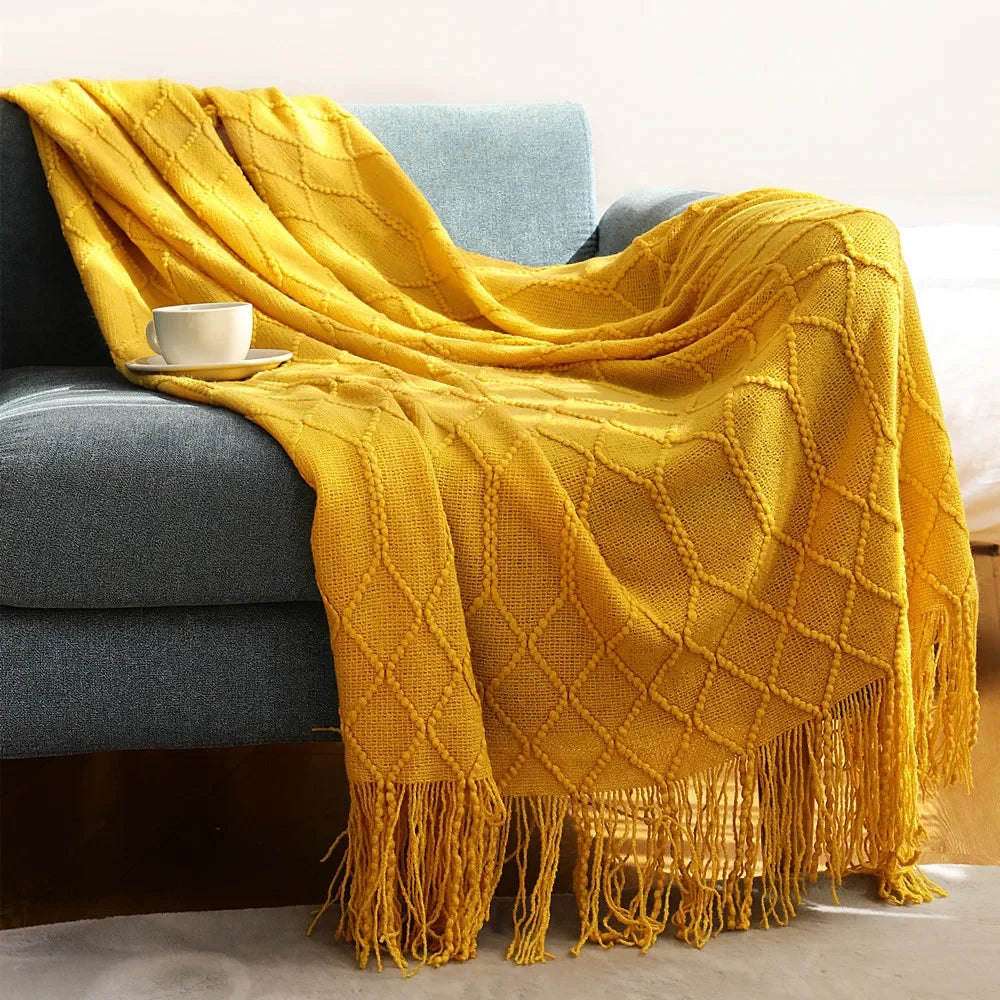 DecorBites™ Cozy Knitted Sofa Blanket - Winter Home Office Nap Comfort
