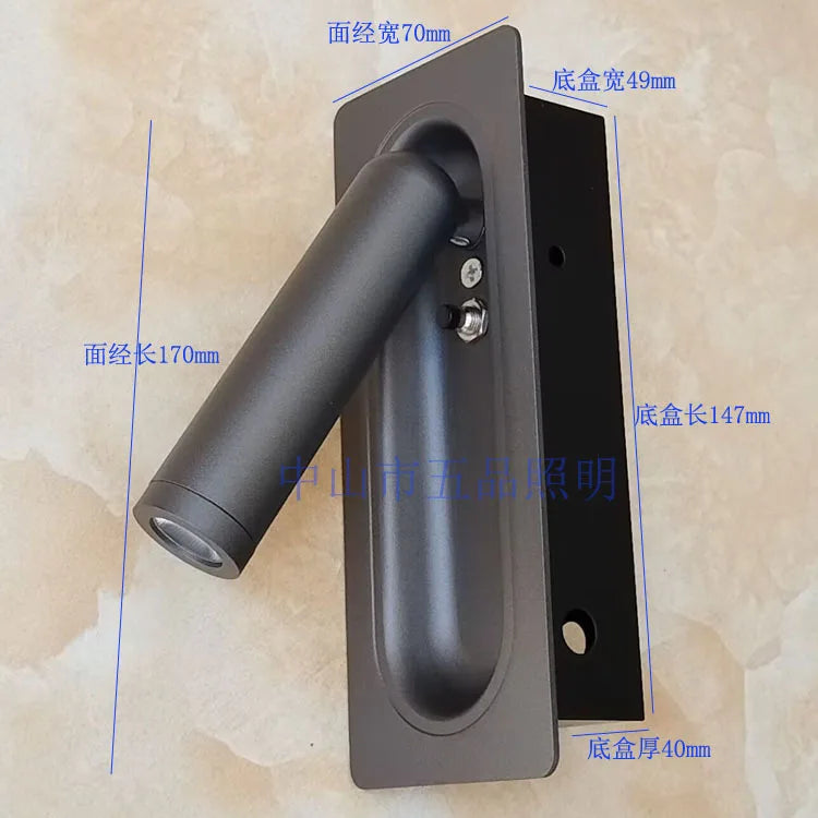 DecorBites™ Adjustable Bedside LED Wall Lamp for Modern Hotel Guest Rooms