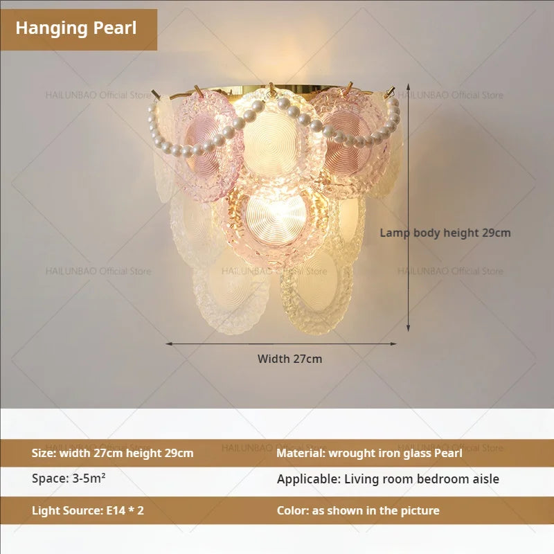DecorBites™ مصباح حائط زجاجي كريستالي فاخر للممرات وغرف المعيشة وغرف النوم والإضاءة في الممرات
