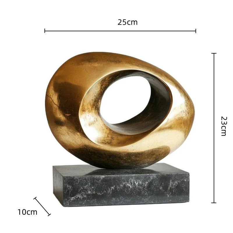 تُحف خواتم ريزين مجردة ذهبية هندسية من DecorBites™ لديكور المنزل الأنيق