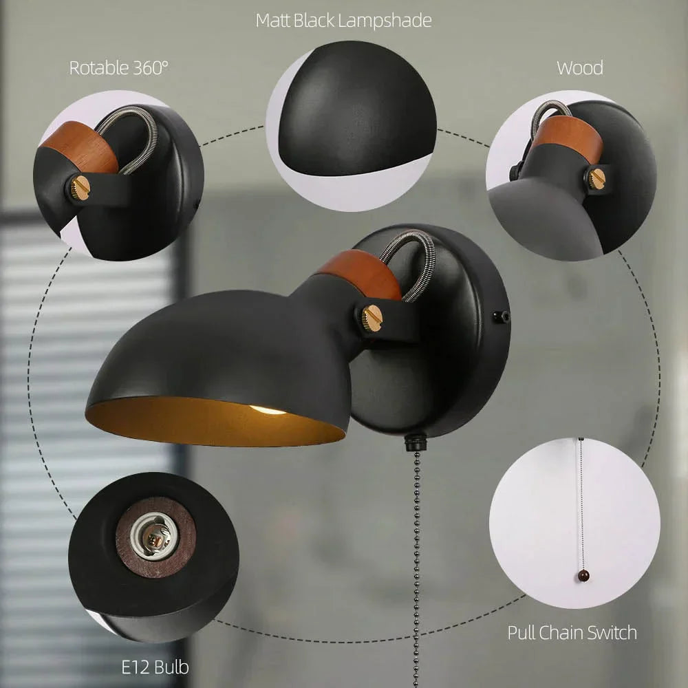DecorBites™ LED Wall Sconce With Switch, Nordic Design for Bedside, Study, Living Room