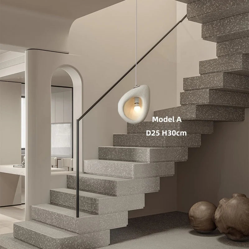 Wabi Sabi Irregular White Pendant Light, E27