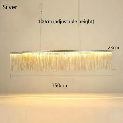DecorBites™ Gold Chain Chandelier with Remote Control - Modern LED Pendant Light for Home Décor