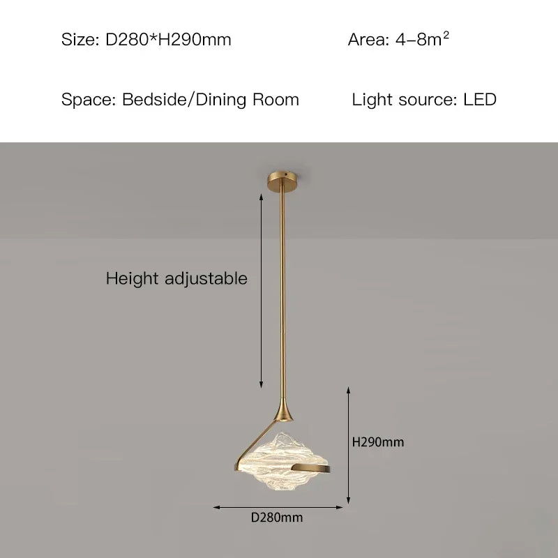 DecorBites™ Gold LED Pendant Lamp: Modern Luxury Style for Bedroom, Living Room, Dining Room