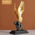 DecorBites™ Abstract Golden Character Resin Statue Modern Home Decor Ornament Scandinavian Style