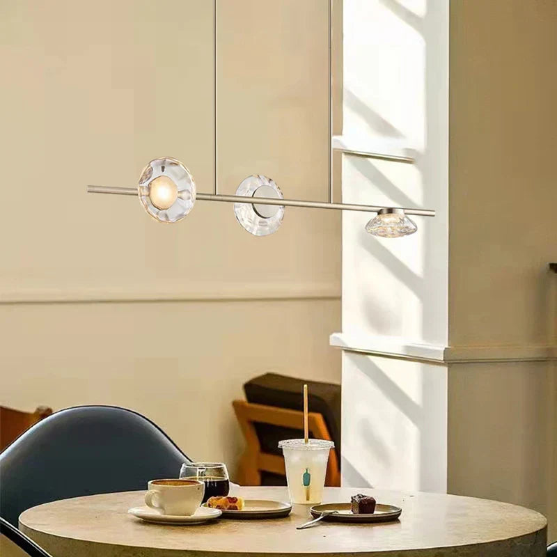 ثريات DecorBites™ الزجاجية LED المعدنية الذهبية 3000 كلفن: إضاءة للمطاعم وغرف الاستقبال والمطابخ وغرف الطعام