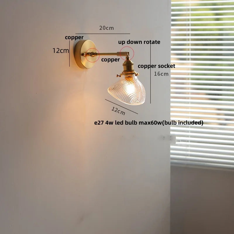 DecorBites™ Ceramic Copper LED Wall Lights with Pull Chain Switch - Nordic Modern Bedside Lamp