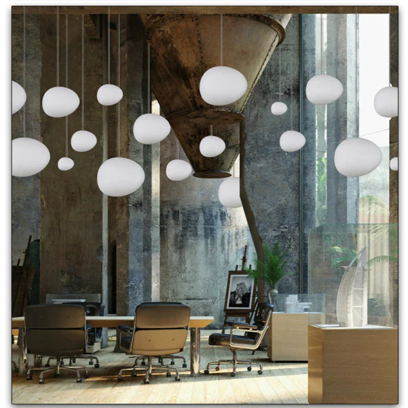 DecorBites™ Glass Ball LED Pendant Light - Modern White Nordic Hanging Fixture