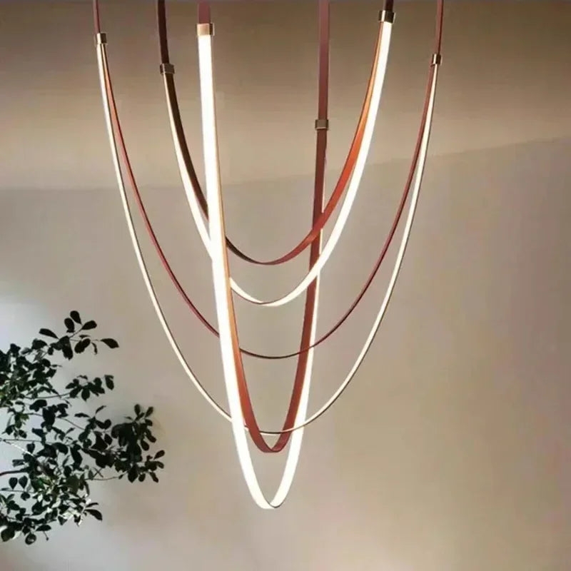 Nordic Belt Pendant Light in Black or Orange