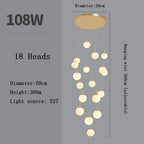 Nordic Glass Staircase Chandelier Pendant Light