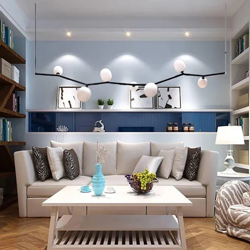 DecorBites™ Glass Branch Chandelier: LED Home Decor Lighting for Living Room & Dining Table