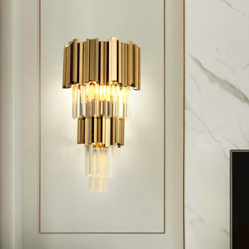 أضواء جدارية كريستالية ذهبية LED DecorBites™ لغرفة النوم وغرفة المعيشة وديكور المنزل