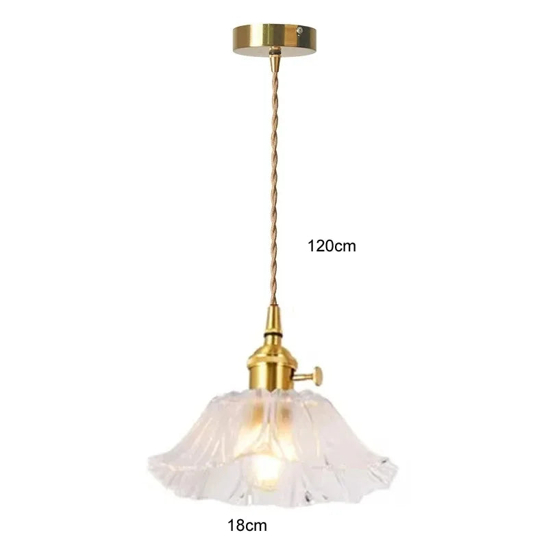 Vintage Flower Glass Pendant Light