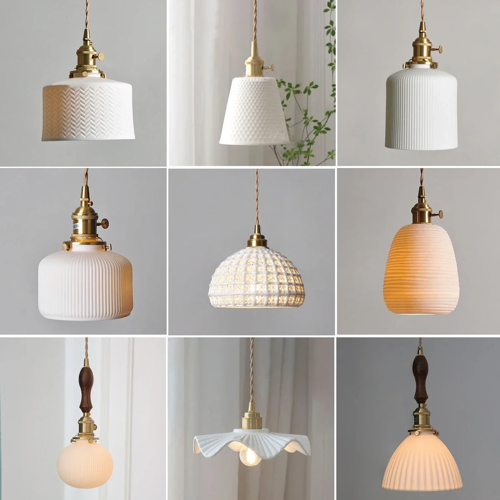 DecorBites™ مصباح معلق سيراميك ياباني بتصميم إسكندنافي فاخر