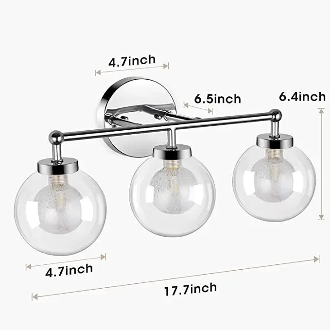DecorBites™ Double-Head Glass & Iron Wall Lamps, Modern Minimalist Bathroom Vanity Lights