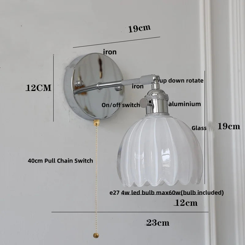 DecorBites™ Clear Glass Iron Wall Lamp - Dual Light Up Down Rotate for Home Décor