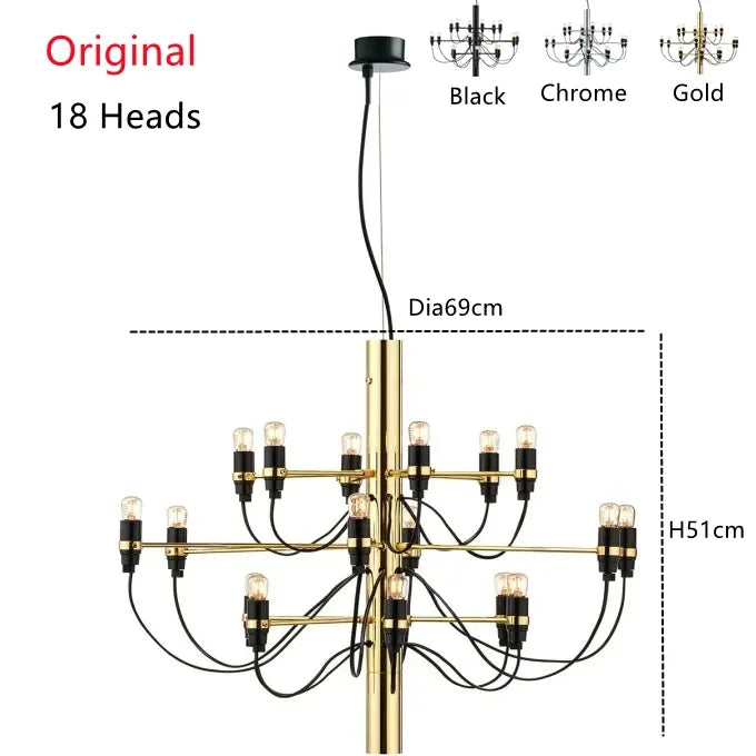 DecorBites™ 2097 Gold Silver Chandelier 50 Heads Pendant Lights for Living Room decor