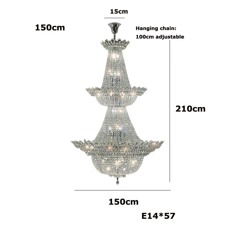DecorBites™ Crystal LED Chandelier Light Fixture for Luxe Living Room Décor