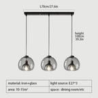 Nordic Smoke Gray Glass Pendant Light Chandelier