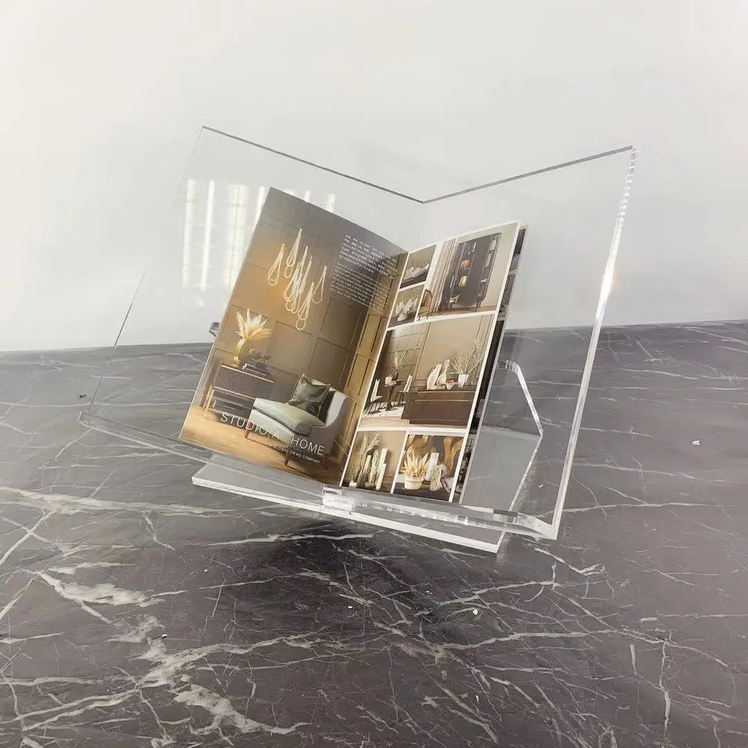 DecorBites™ Acrylic Geometric Bookshelf Magazine Rack Desktop Organizer Home Decor Storage