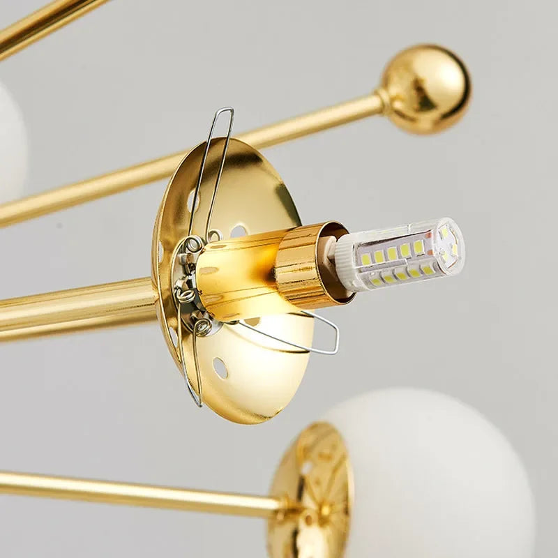 مصباح زجاجي متدلي ذهبي بتقنية LED من DecorBites™‎ للإضاءة الداخلية العصرية