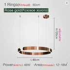 Modern Ring LED Pendant Light in Black or White