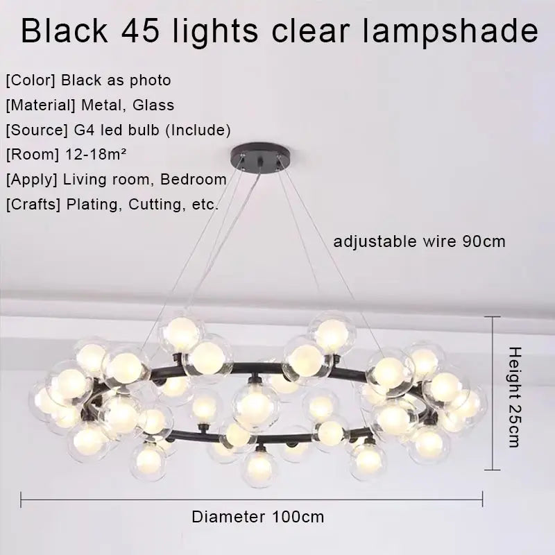نجفة ديكور بايتس™ الذهبية بإضاءة LED، مصباح معلق عصري لغرفة المعيشة، المطبخ، غرفة النوم، غرفة الطعام