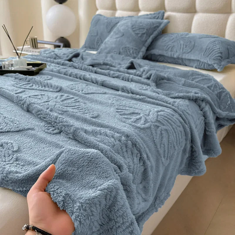 DecorBites™ Chiffon Butterfly Jacquard Throw Blanket, Soft & Cozy Shawl for Couch/Bed