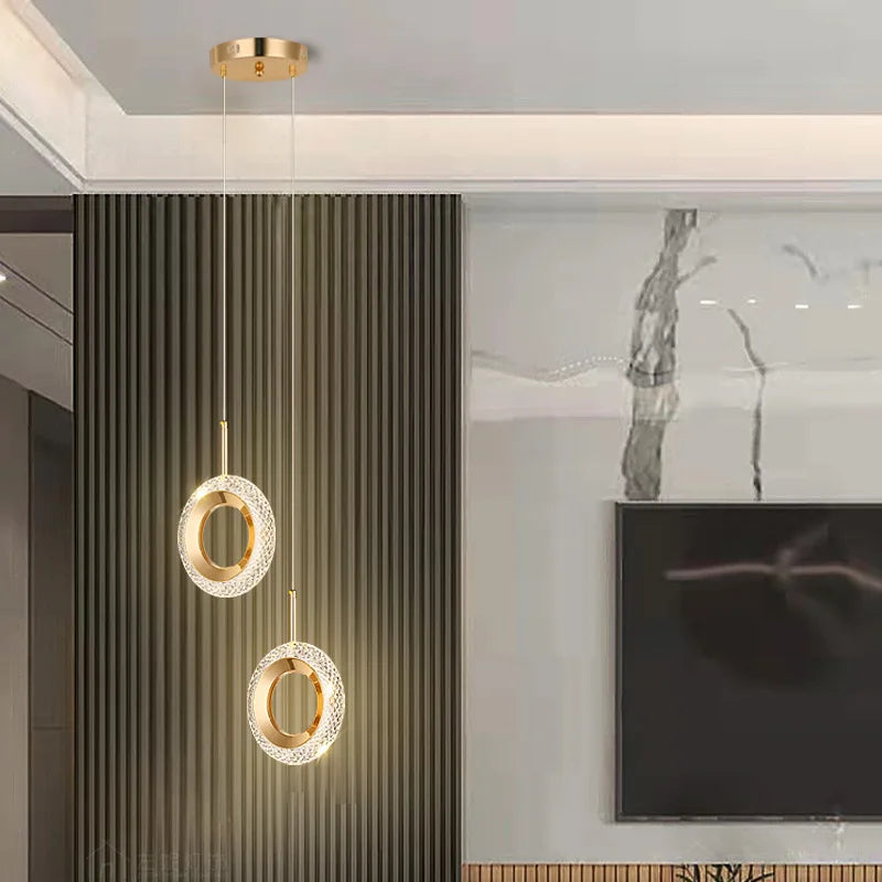 Nordic Ring LED Pendant Light in Iron, Aluminum & Acrylic