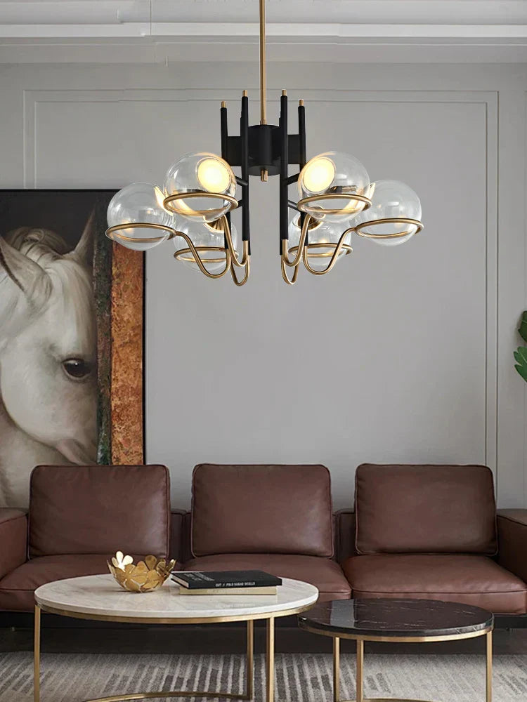 DecorBites™ Gray Glass Ceiling Chandelier Light Luxury Modern Room Decor LightS