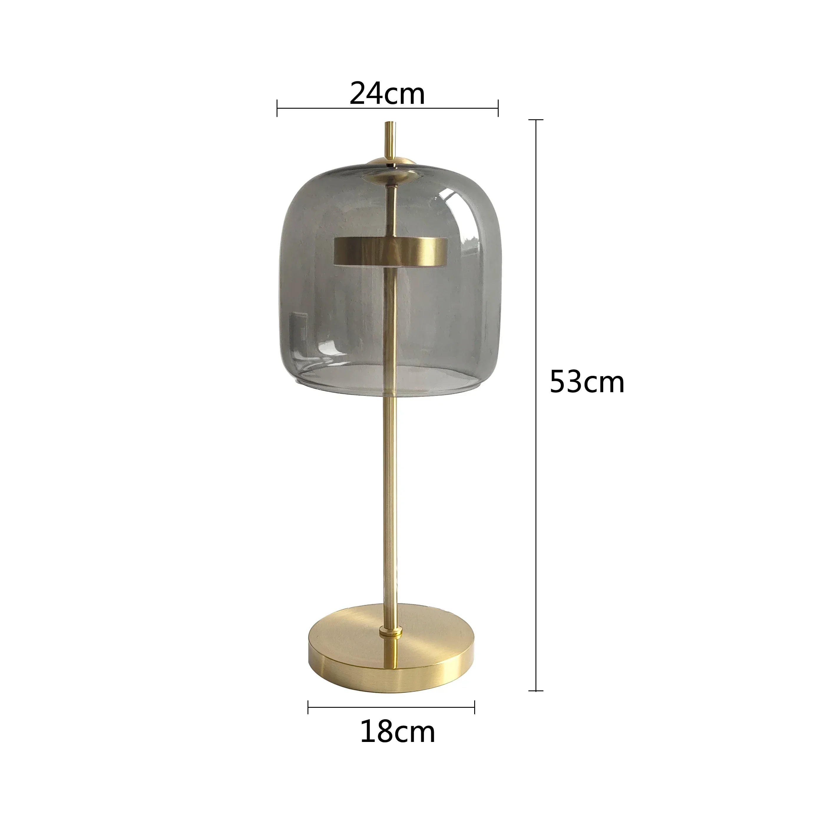 مصباح مكتب DecorBites™ الذهبي الزجاجي LED لديكور المنزل العصري الفاخر