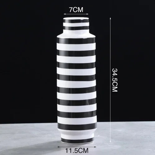 DecorBites™ Elegant Striped Ceramic Vase TV Cabinet Crafts Hydroponic Home Decor Gift