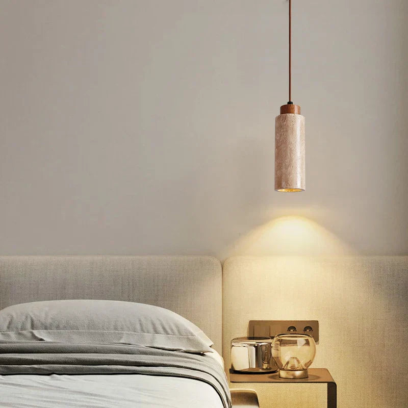 مصابيح إضاءة متدلية من الحجر الياباني DecorBites™ LED - حجر ترافرتين أصفر وWabi Sabi